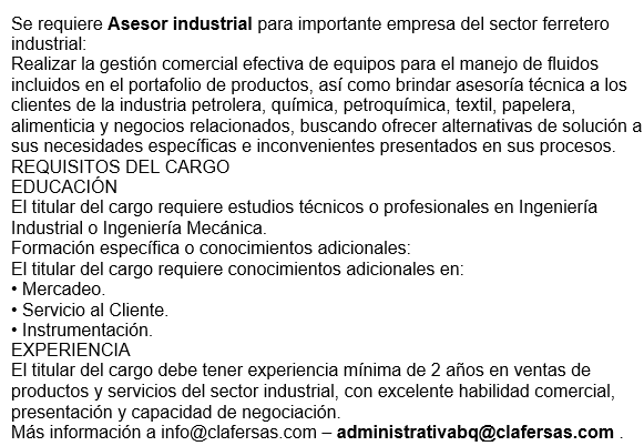 Asesor industrial